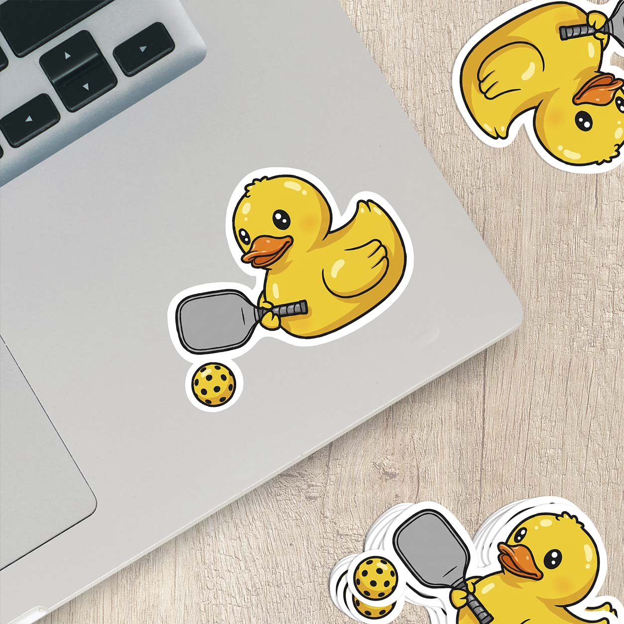 Pickle Ball Rubber Duck Vinyl Sticker