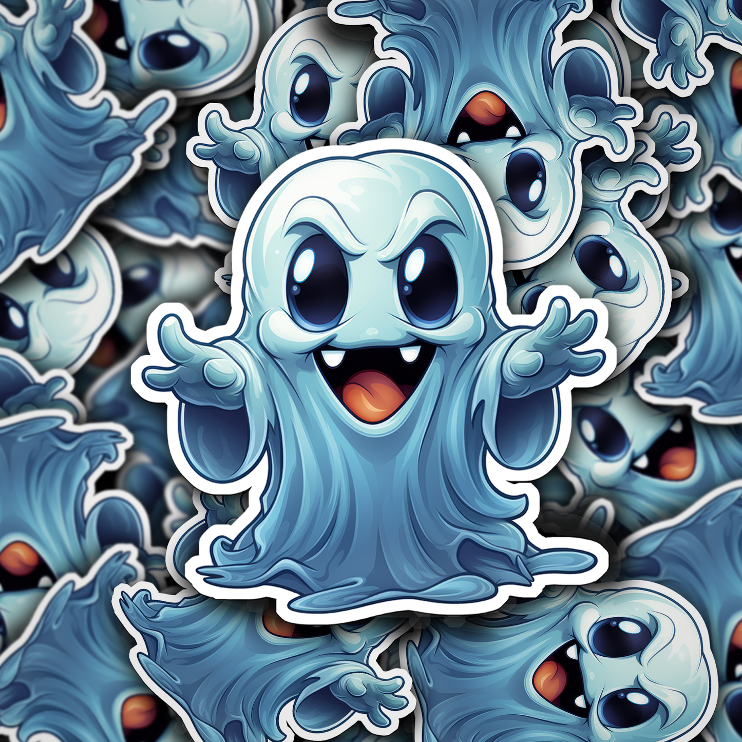 Cute Ghost Vinyl Sticker - Adorable Haunting for Your Gear