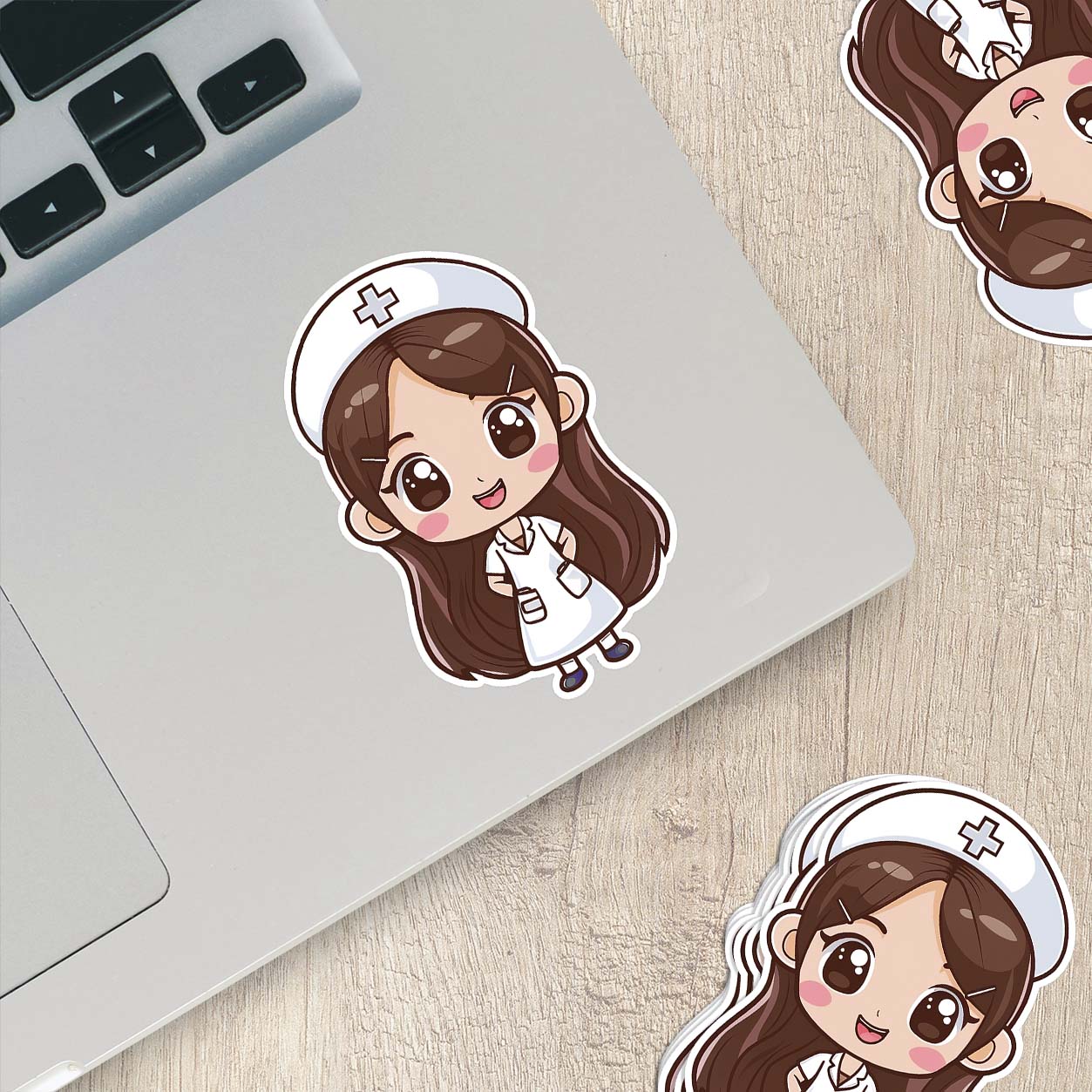 Cute Nurse Sticker – Weatherproof Vinyl for Water Bottles, Laptops & More