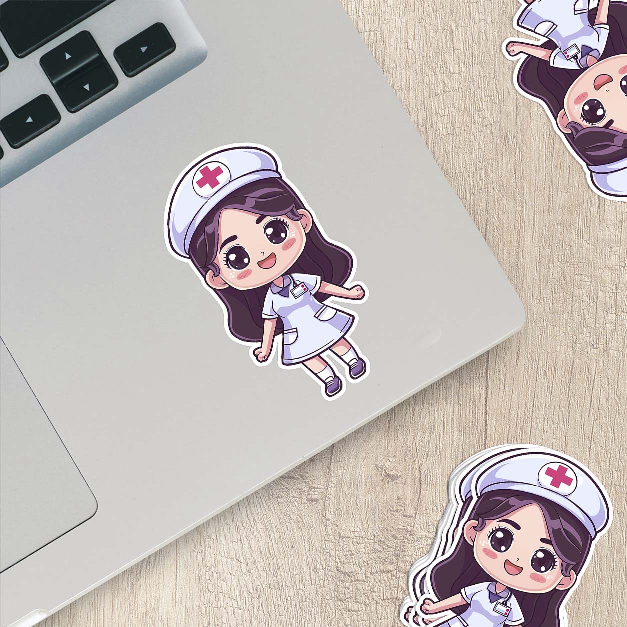 Cute Nurse Sticker – Weatherproof Vinyl for Water Bottles, Laptops & More