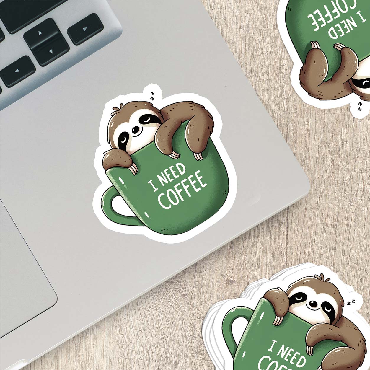 Sloths with Quotes Sticker – Cute Weatherproof Vinyl for Laptops, Cups & More
