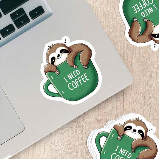 Sloths with Quotes Sticker – Cute Weatherproof Vinyl for Laptops, Cups & More
