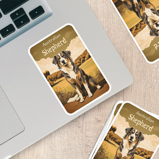 Vintage Australian Shepherd Sticker – Durable Vinyl Sticker