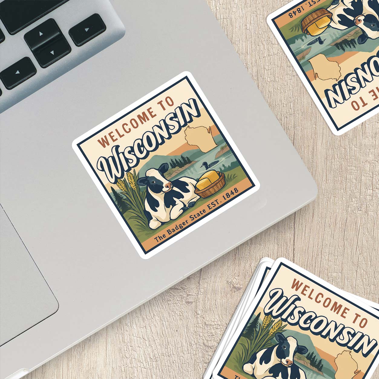 Welcome to Wisconsin Vinyl Sticker – Vintage State Travel Decal