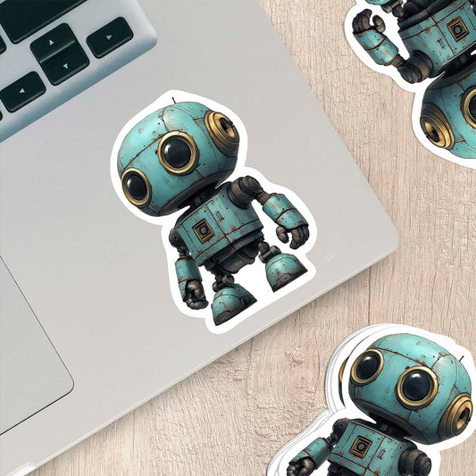 Cute Cartoon Robot Sticker – Durable Weatherproof Vinyl for All Surfaces