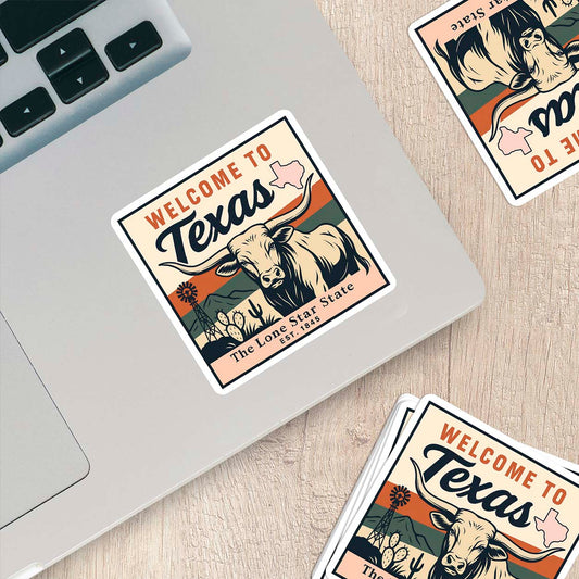 Welcome to Texas Vinyl Sticker – Vintage State Travel Decal