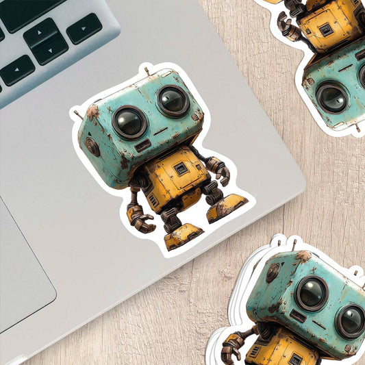 Cute Cartoon Robot Sticker – Durable Weatherproof Vinyl for All Surfaces