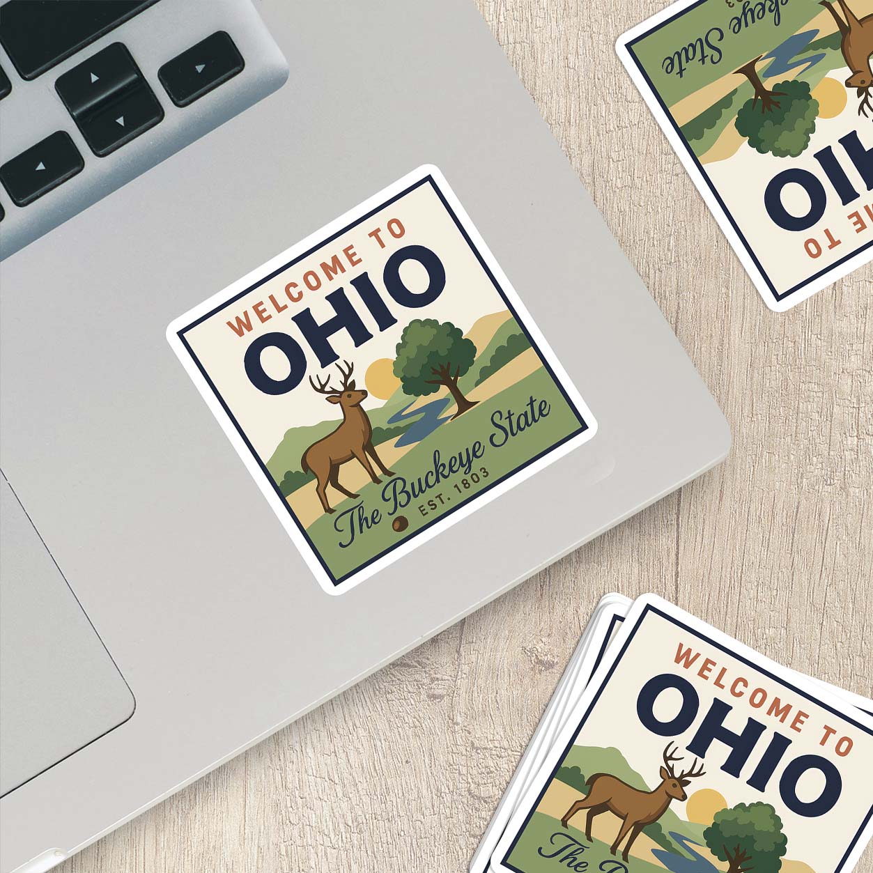 Welcome to Ohio Vinyl Sticker – Vintage State Travel Decal