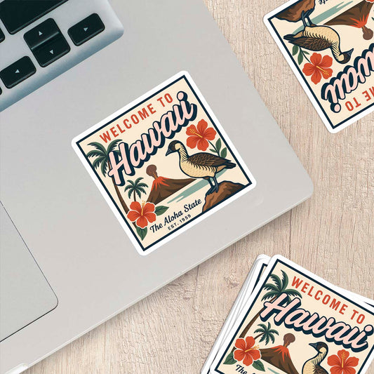 Welcome to Hawaii Vinyl Sticker – Vintage State Travel Decal