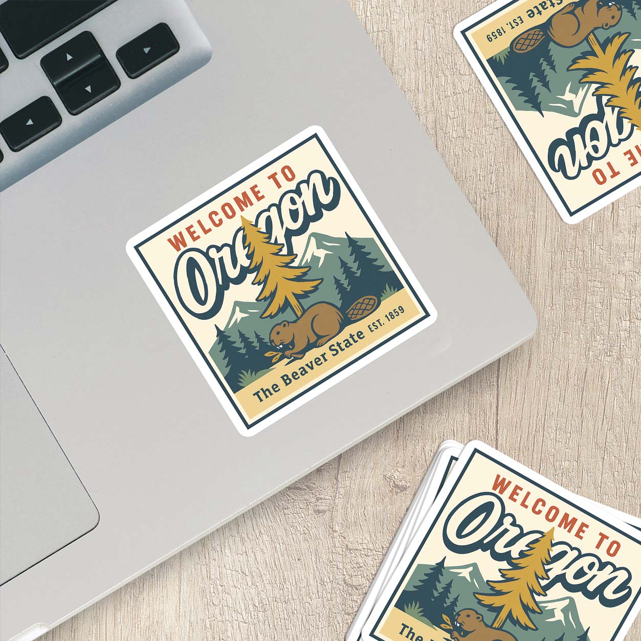 Welcome to Oregon Vinyl Sticker – Vintage State Travel Decal – Tweed & Co