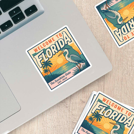 Welcome to Florida Vinyl Sticker – Vintage State Travel Decal