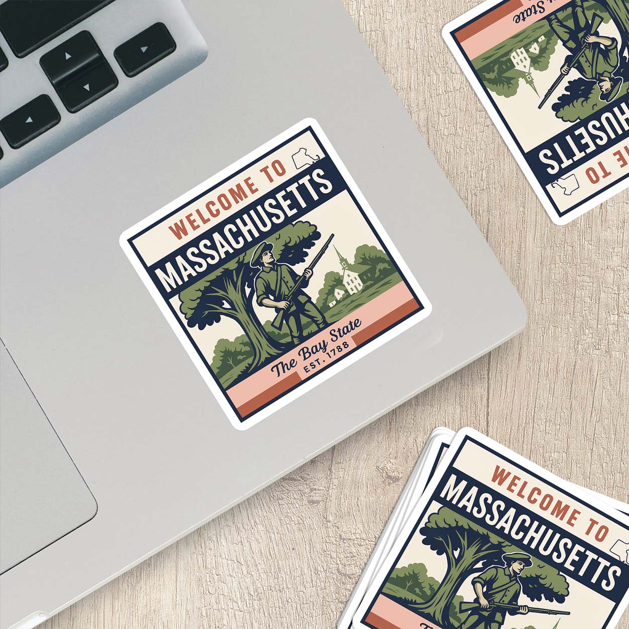 Welcome to Massachusetts Vinyl Sticker – Vintage State Travel Decal