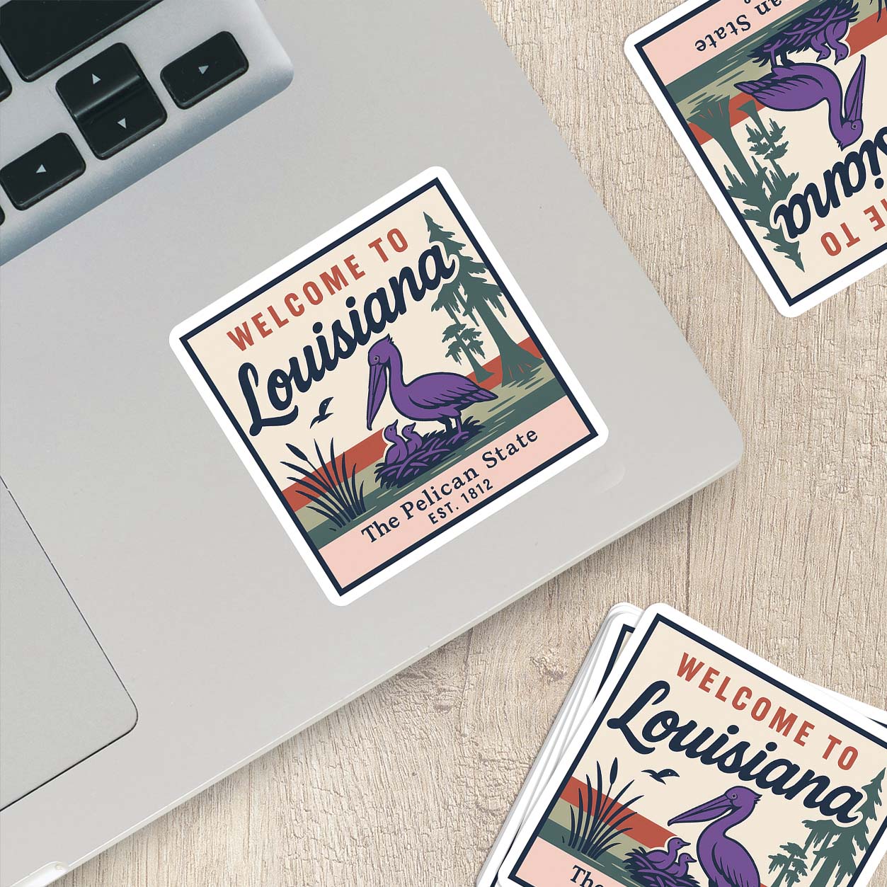 Welcome to Louisiana Vinyl Sticker – Vintage State Travel Decal