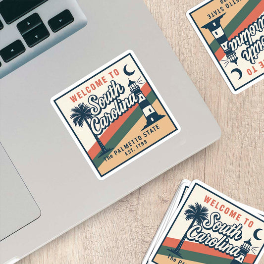 Welcome to South Carolina Vinyl Sticker – Vintage State Travel Decal