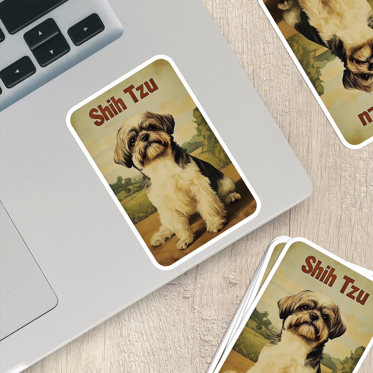 Vintage Shih Tzu Sticker – Durable Vinyl Sticker
