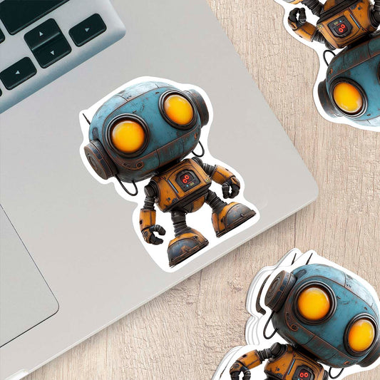 Cute Cartoon Robot Sticker – Durable Weatherproof Vinyl for All Surfaces