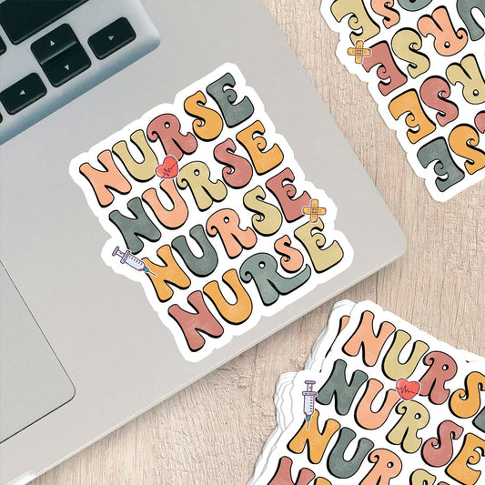 Cute Nurse Sticker – Weatherproof Vinyl for Water Bottles, Laptops & More