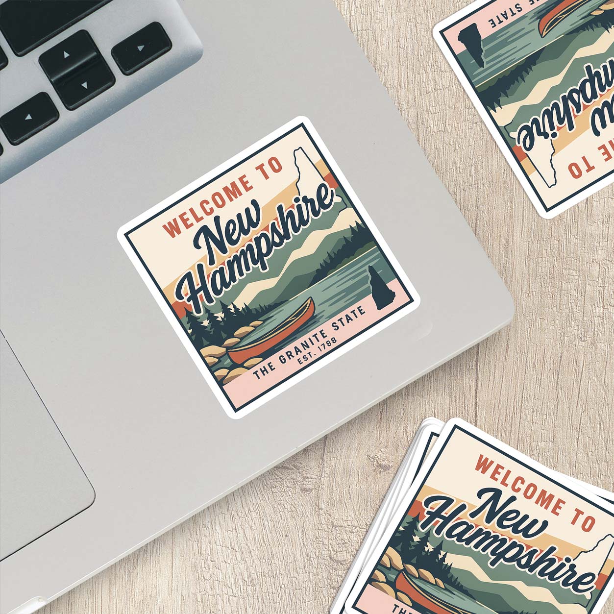 Welcome to New Hampshire Vinyl Sticker – Vintage State Travel Decal