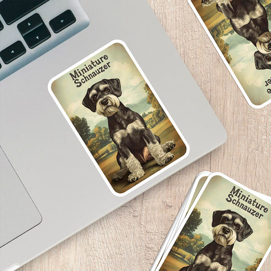 Vintage Miniature Schnauzer Sticker – Durable Vinyl Sticker
