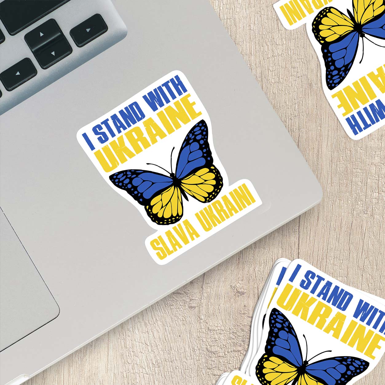 I Stand with Ukraine – Butterfly Vinyl Sticker | Slava Ukraini!