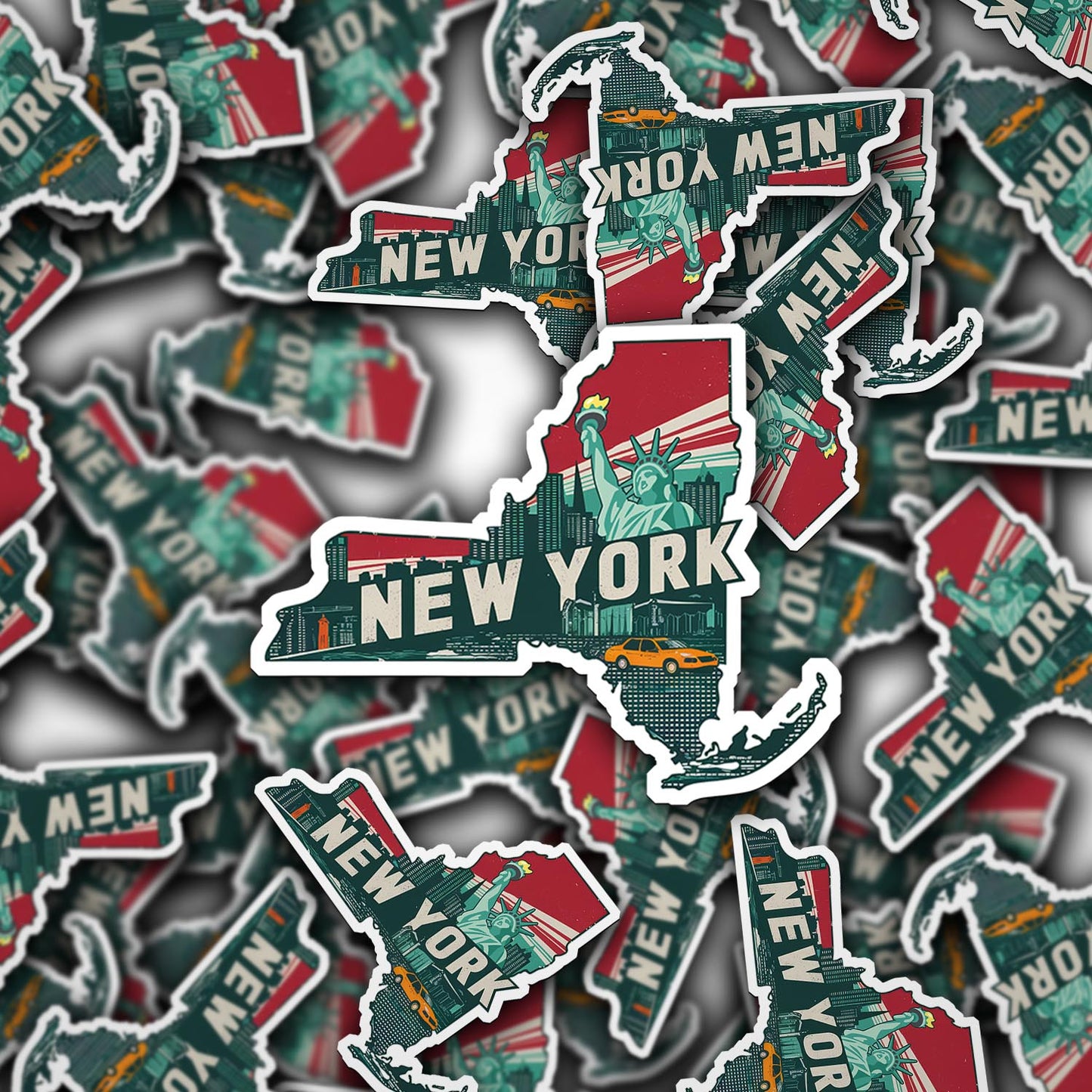 Retro Vinyl State Sticker - New York