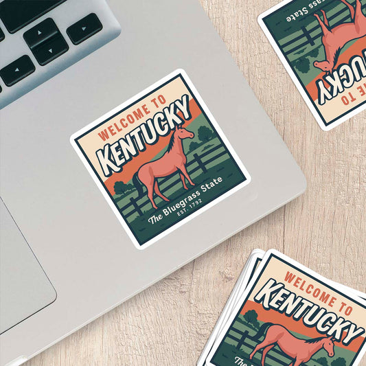 Welcome to Kentucky Vinyl Sticker – Vintage State Travel Decal