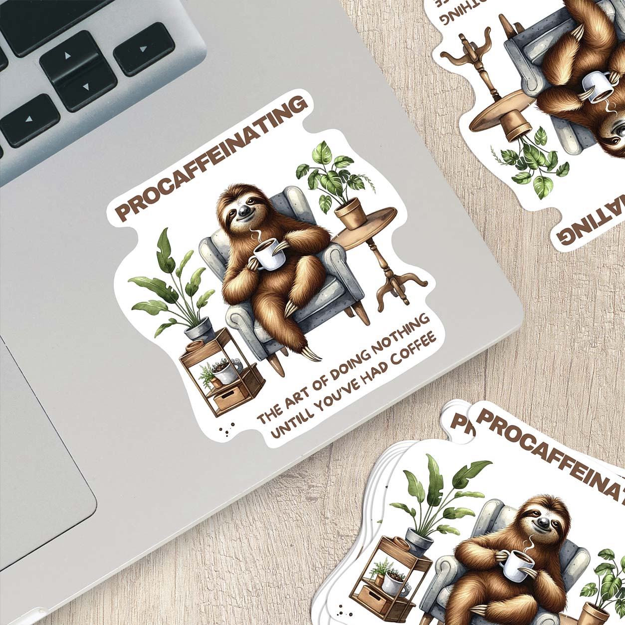 Sloths with Quotes Sticker – Cute Weatherproof Vinyl for Laptops, Cups & More