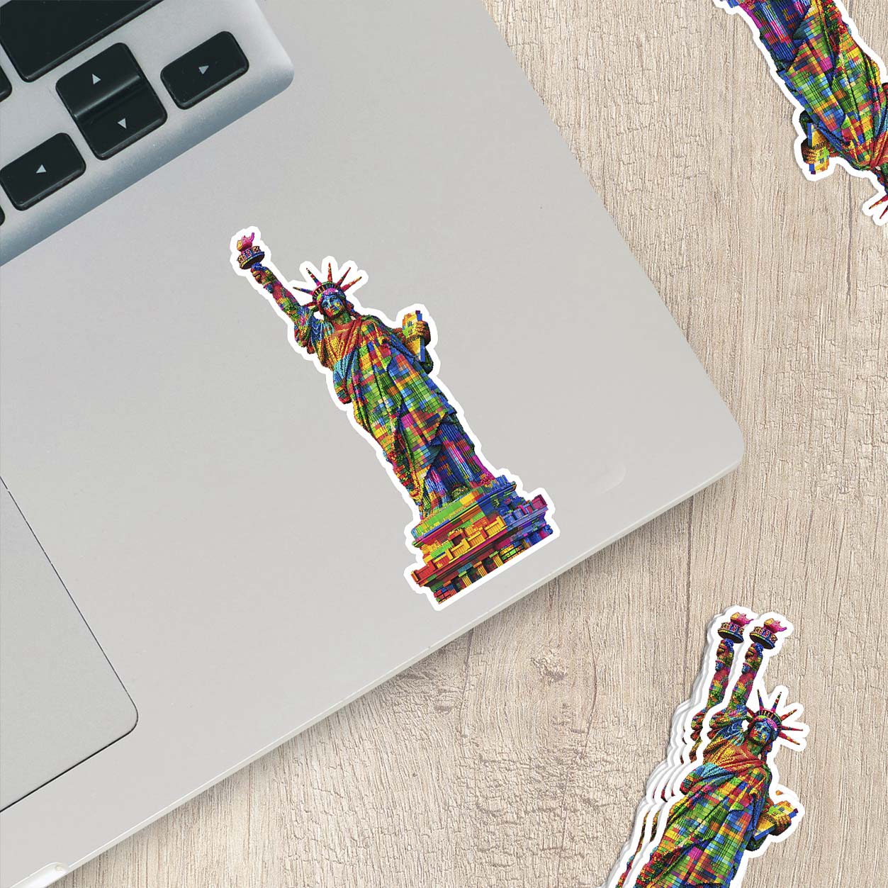 Colorful Statue of Liberty Sticker – Weatherproof Vinyl for Laptops, Cups & Cars
