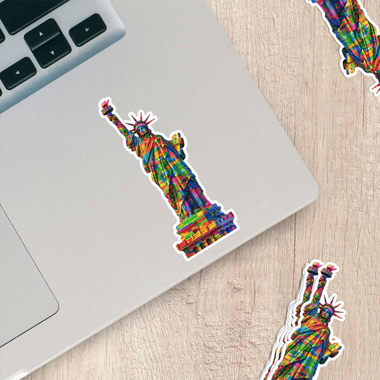 Colorful Statue of Liberty Sticker – Weatherproof Vinyl for Laptops, Cups & Cars