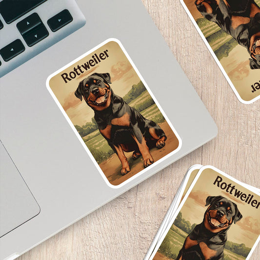 Vintage Rottweiler Sticker – Durable Vinyl Sticker