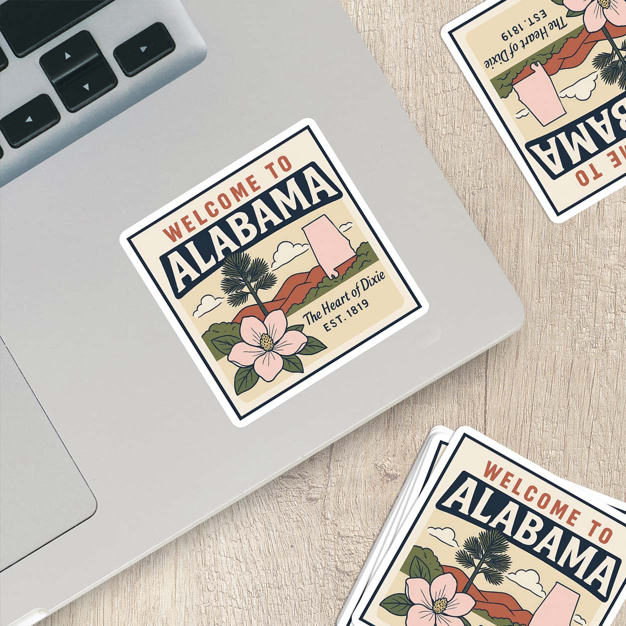 Welcome to Alabama Vinyl Sticker – Vintage State Travel Decal