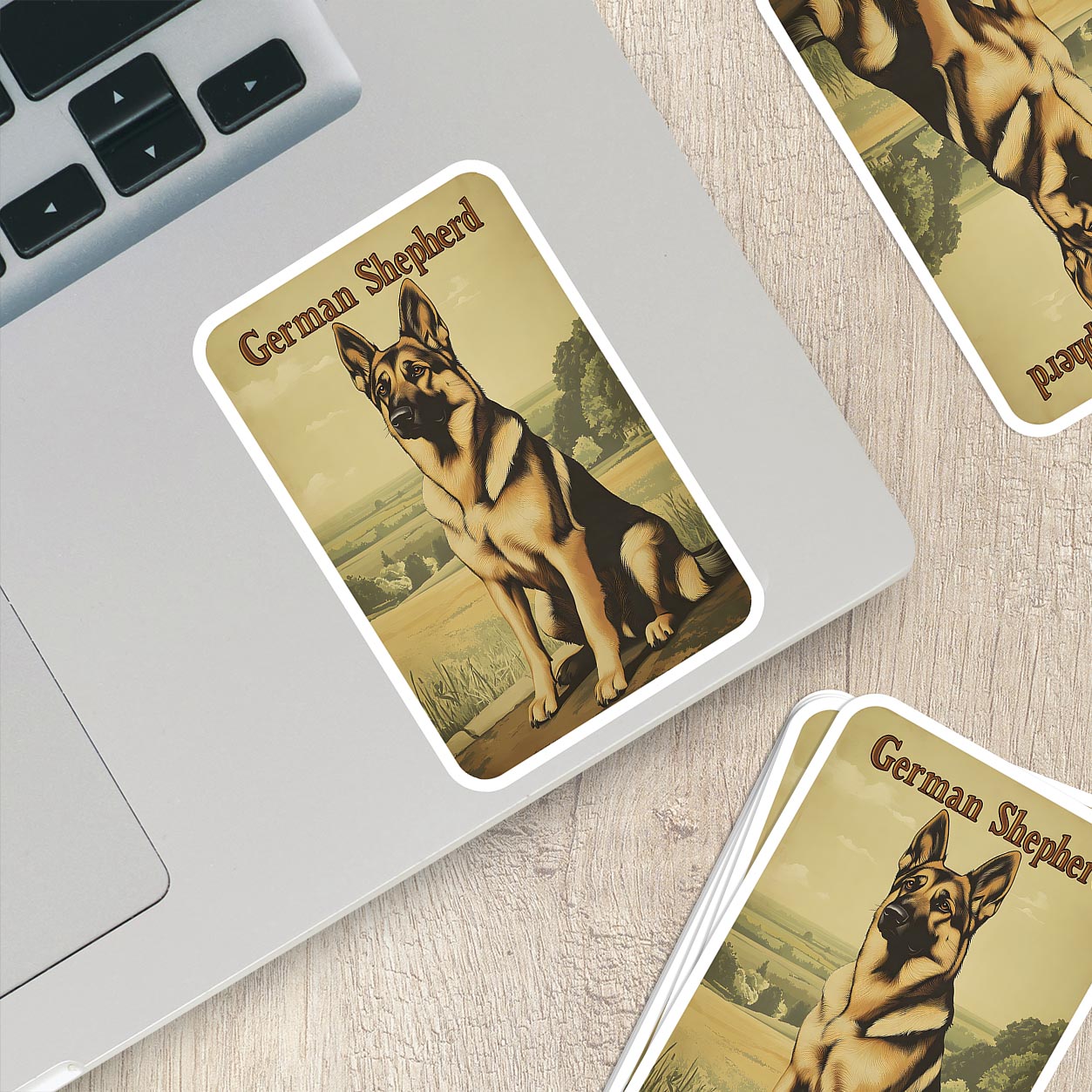 Vintage German Shepherd Sticker – Durable Vinyl Sticker