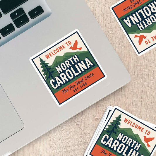 Welcome to North Carolina Vinyl Sticker – Vintage State Travel Decal