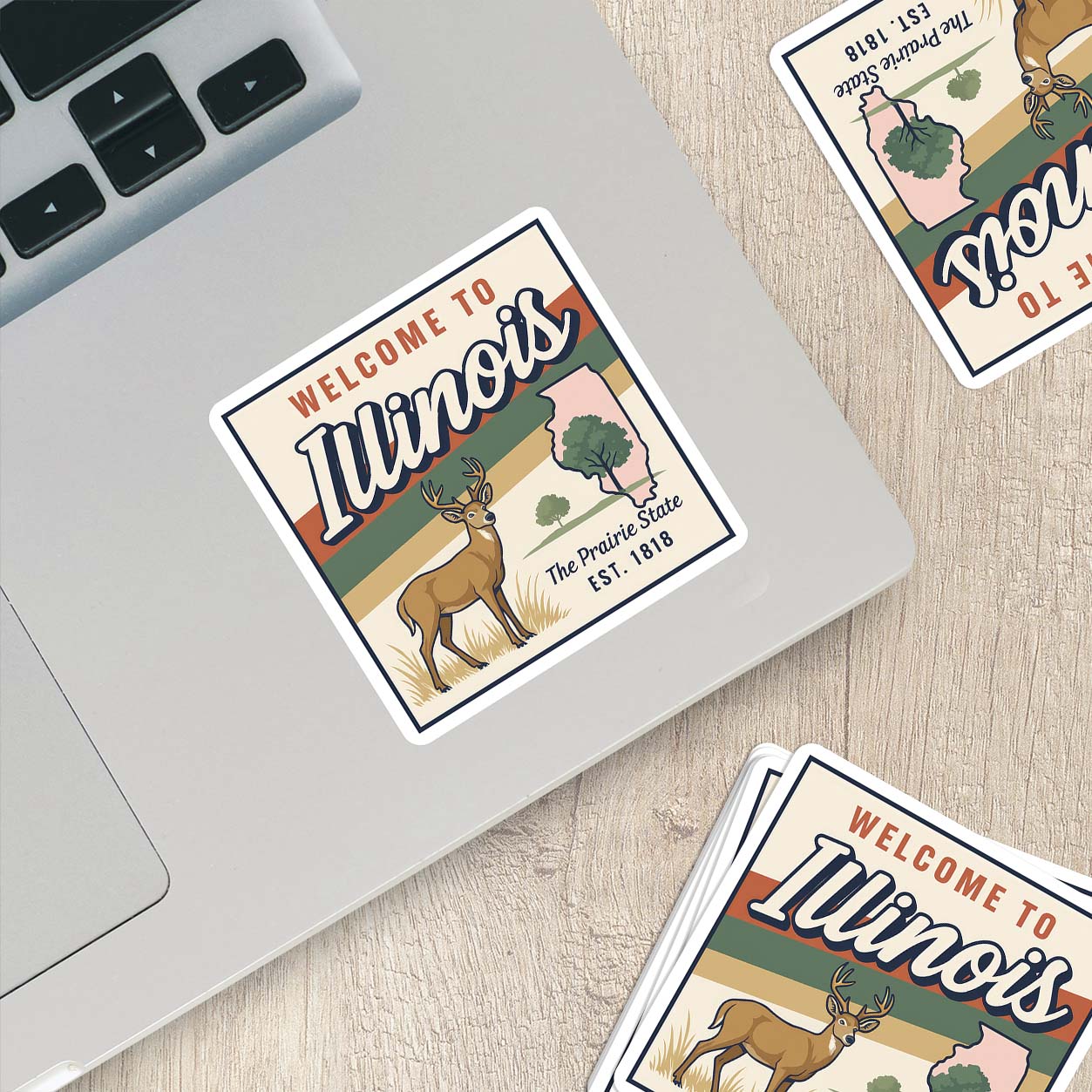 Welcome to Illinois Vinyl Sticker – Vintage State Travel Decal