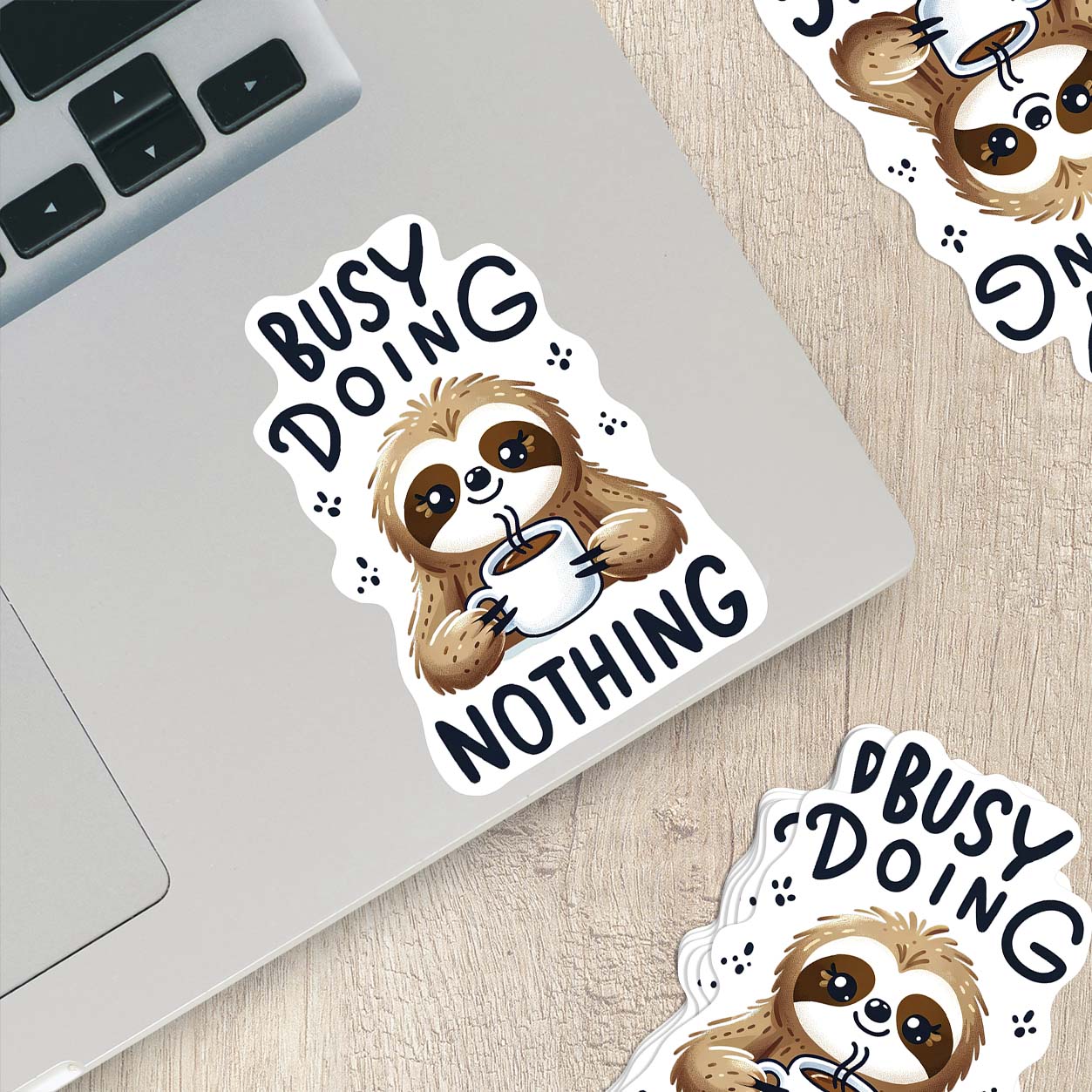 Sloths with Quotes Sticker – Cute Weatherproof Vinyl for Laptops, Cups & More