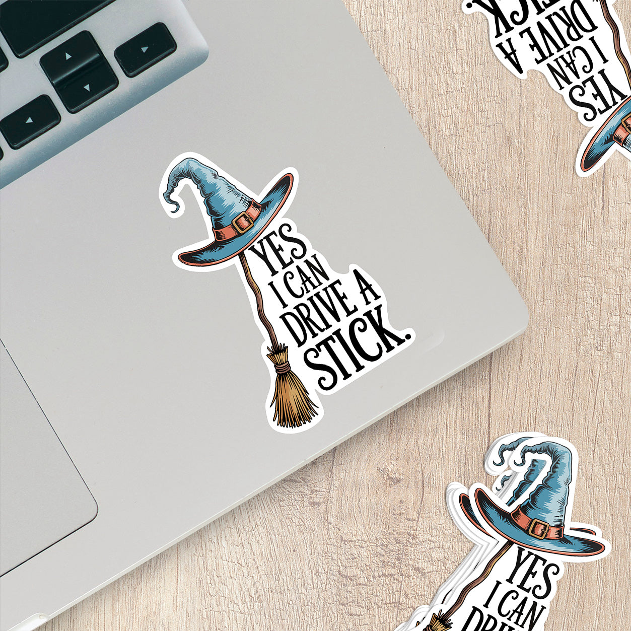 Yes I Can Drive a Stick Vinyl Sticker – Funny Witch Sticker
