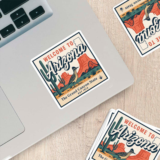 Welcome to Arizona Vinyl Sticker – Vintage State Travel Decal