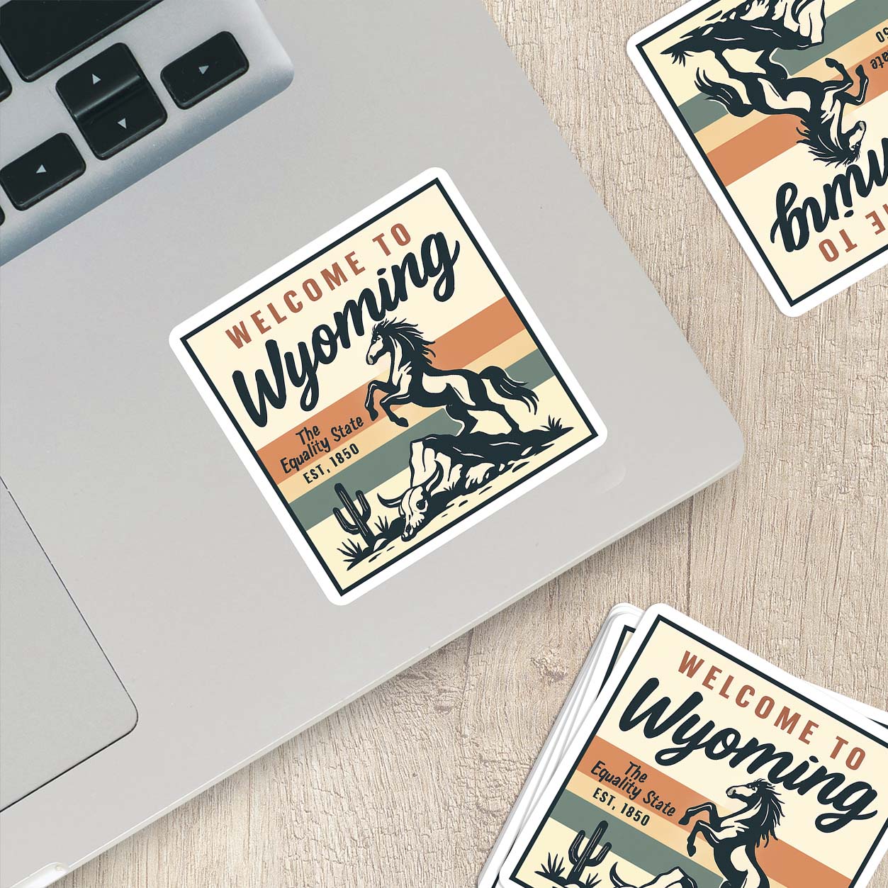 Welcome to Wyoming Vinyl Sticker – Vintage State Travel Decal