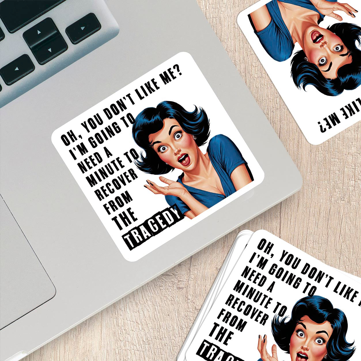 Sarcastic Pinup Girl Sticker – Weatherproof Vinyl for Laptops & Water Bottles