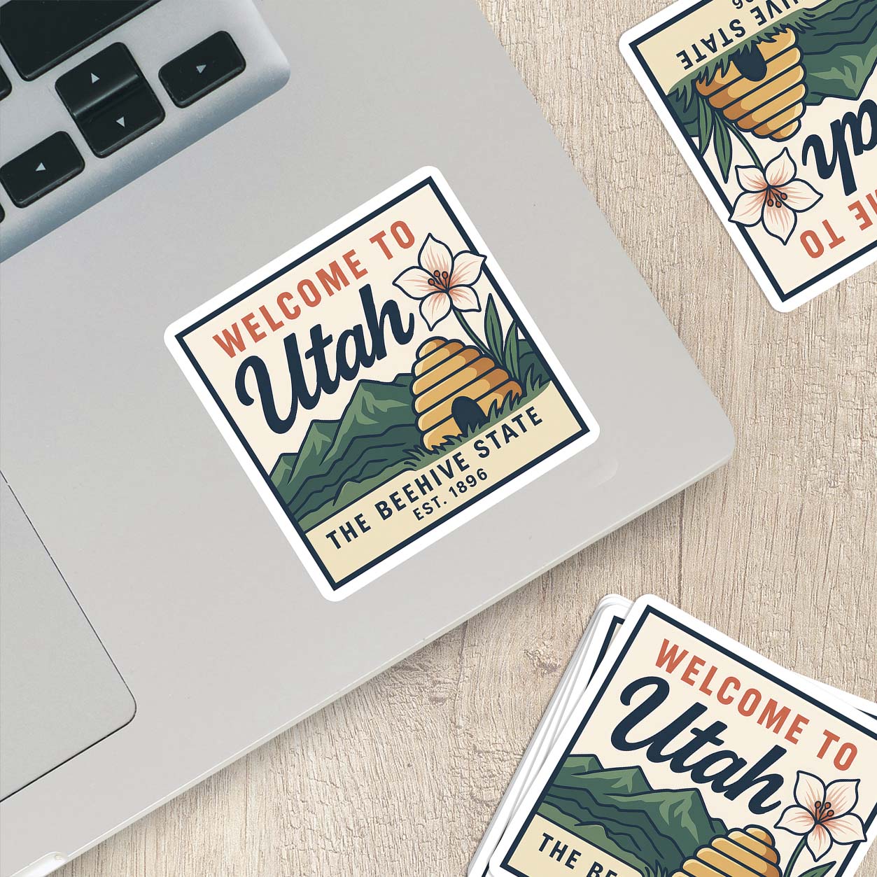 Welcome to Utah Vinyl Sticker – Vintage State Travel Decal