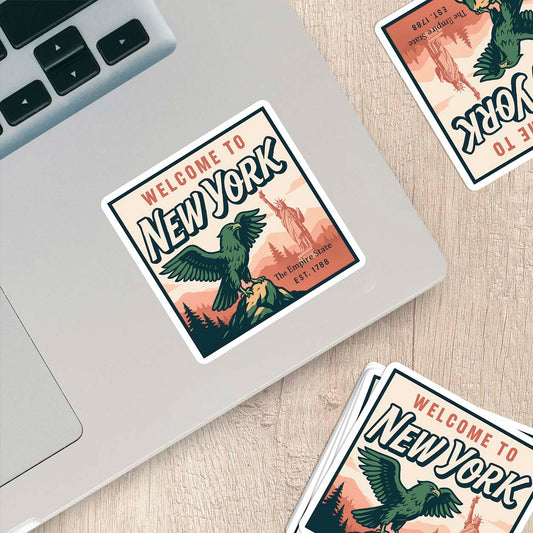 Welcome to New York Vinyl Sticker – Vintage State Travel Decal