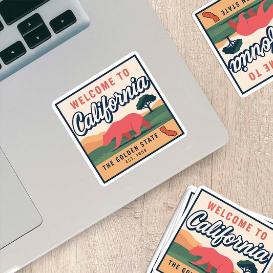 Welcome to California Vinyl Sticker – Vintage State Travel Decal