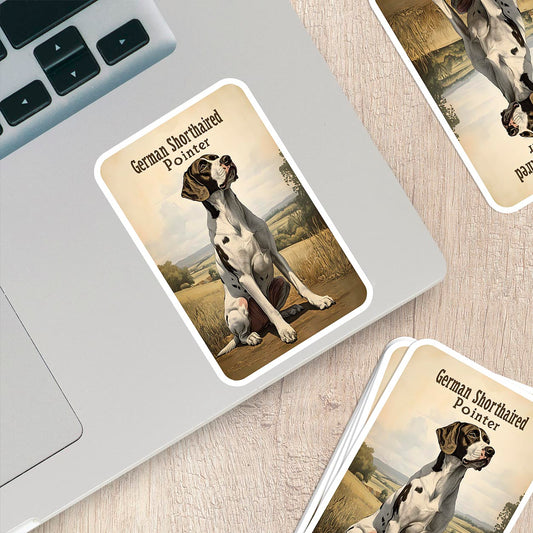 Vintage German Shorthaired Pointer Sticker – Durable Vinyl Sticker