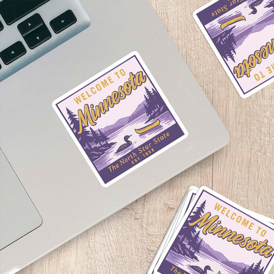 Welcome to Minnesota Vinyl Sticker – Vintage State Travel Decal