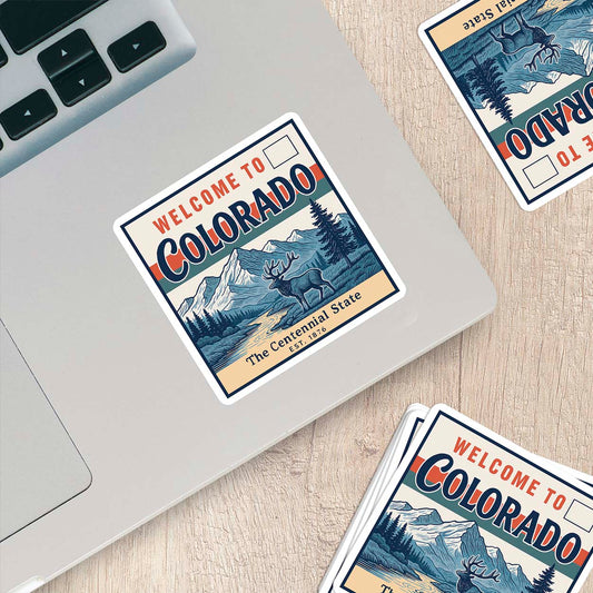 Welcome to Colorado Vinyl Sticker – Vintage State Travel Decal