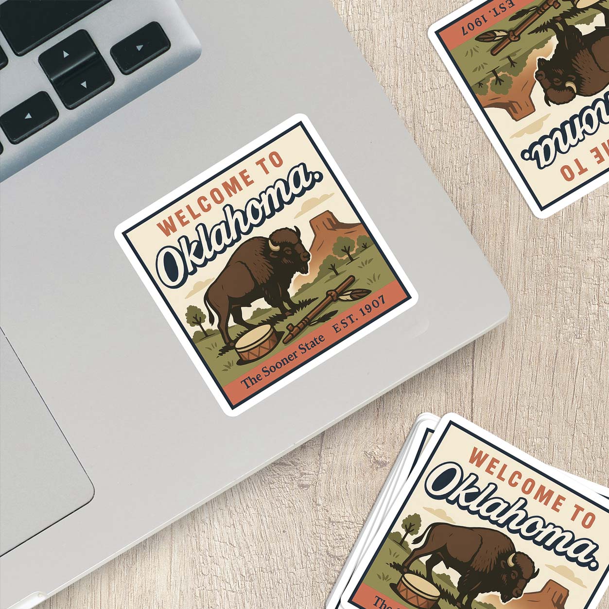 Welcome to Oklahoma Vinyl Sticker – Vintage State Travel Decal