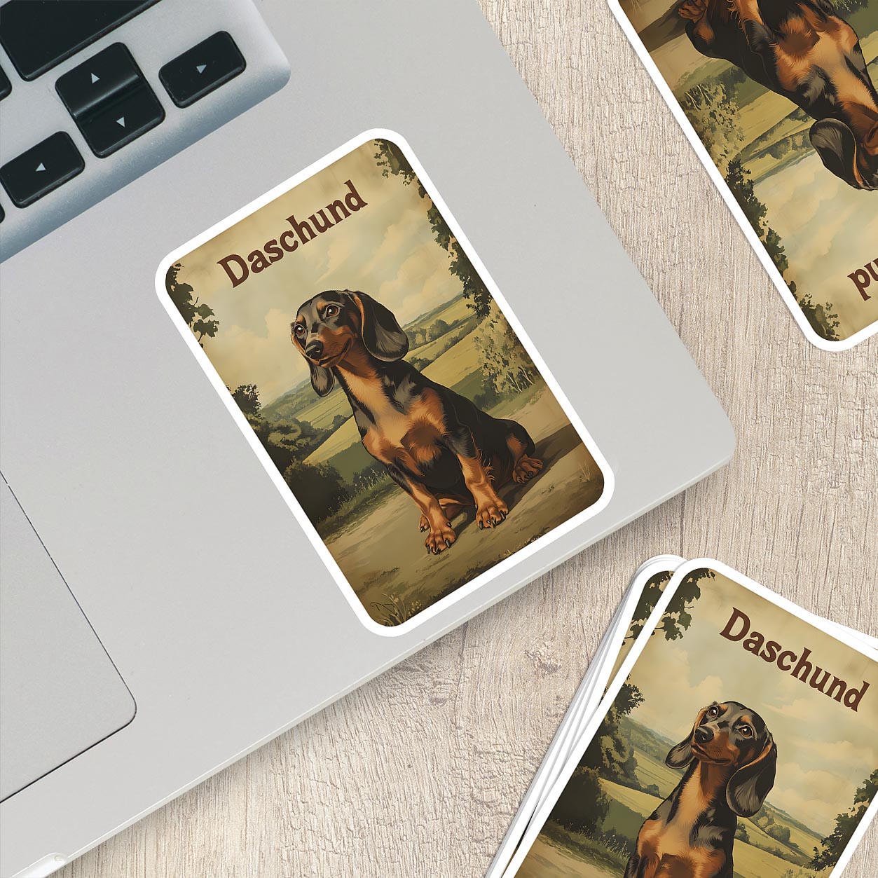 Vintage Daschund Sticker – Durable Vinyl Sticker
