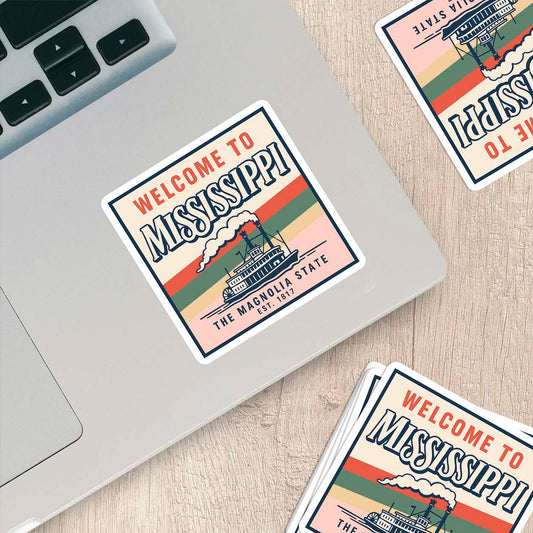 Welcome to Mississippi Vinyl Sticker – Vintage State Travel Decal