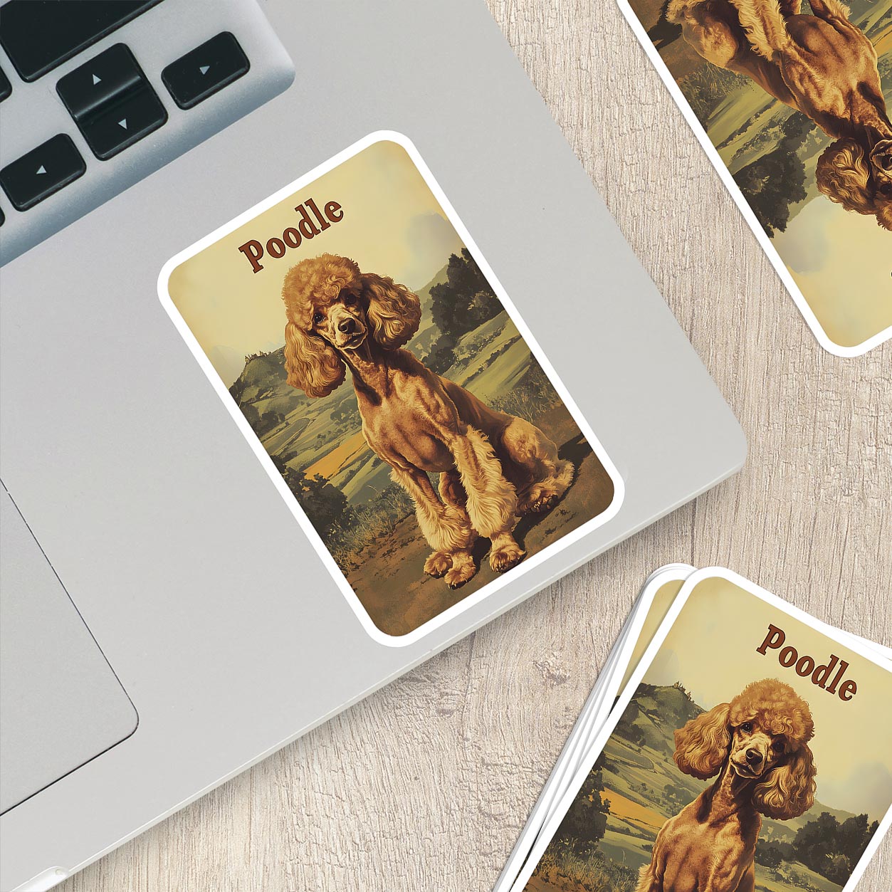 Vintage Poodle Sticker – Durable Vinyl Sticker