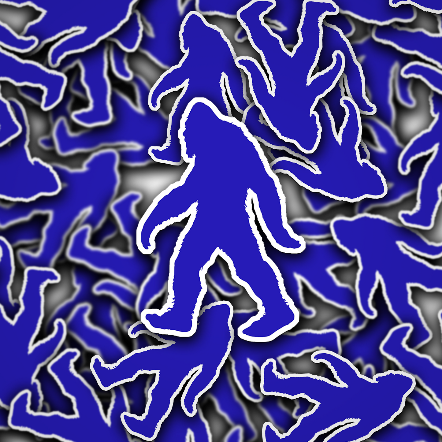 Bigfoot Silhouette Vinyl Sticker in Blue - Add a Touch of Bigfoot Charm!